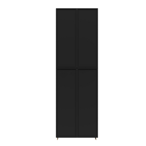 Urban Slim Black Painted Finish Pantry Cabinet with 4 Doors