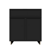 Load image into Gallery viewer, Urban Slim Black Painted Finish Sink Base Cabinet with 1 False Drawer and 2 Doors