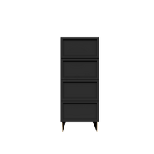 Load image into Gallery viewer, Urban Slim Black Painted Finish Tall Vanity Drawer Base Cabinet with 4 Drawers