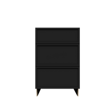 Load image into Gallery viewer, Urban Slim Black Painted Finish Tall Vanity Drawer Base Cabinet with 3 Drawers