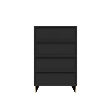 Load image into Gallery viewer, Urban Slim Black Painted Finish Tall Vanity Drawer Base Cabinet with 4 Drawers