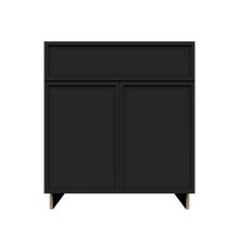 Load image into Gallery viewer, Urban Slim Black Painted Finish Tall Vanity Sink Base Cabinet with 1 False Drawer and 2 Doors