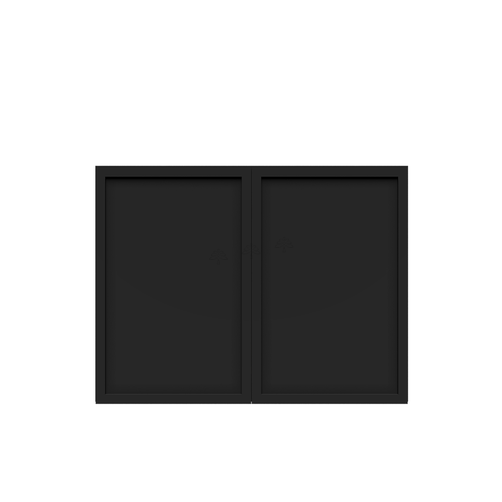 Urban Slim Black Painted Finish Wall Cabinet  with 2 doors