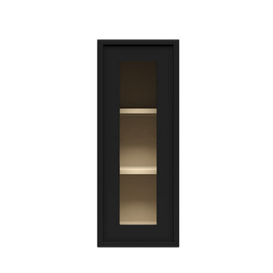Urban Slim Black Painted Finish Wall Mullion Door Cabinet