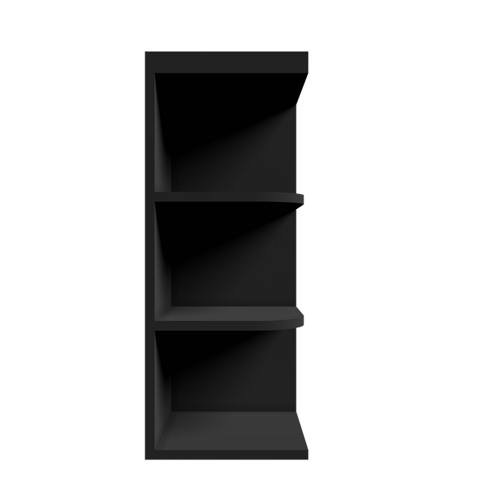 Urban Slim Black Painted Finish Wall Open End Shelf