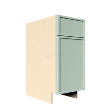 Load image into Gallery viewer, Urban Slim Minty Green Shaker Painted Finish Base Cabinet with 1 Drawer 1 Door and 1 Shelf
