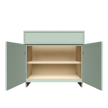 Load image into Gallery viewer, Urban Slim Minty Green Shaker Painted Finish Base Cabinet with 1 Drawer 2 Doors and 1 Shelf