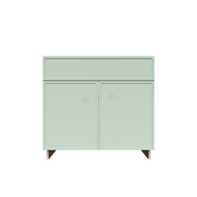 Load image into Gallery viewer, Urban Slim Minty Green Shaker Painted Finish Base Cabinet with 1 Drawer 2 Doors and 1 Shelf