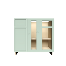 Load image into Gallery viewer, Urban Slim Minty Green Shaker Painted Finish Blind Base Cabinet with 1 Drawer 1 Door and 1 Shelf