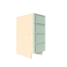Load image into Gallery viewer, Urban Slim Minty Green Shaker Painted Finish Drawer Base Cabinet with 4 Drawers