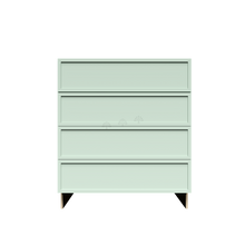 Load image into Gallery viewer, Urban Slim Minty Green Shaker Painted Finish Drawer Base Cabinet with 4 Drawers