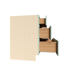Load image into Gallery viewer, Urban Slim Minty Green Shaker Painted Finish Drawer Base Cabinet with 3 Drawers