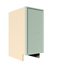 Load image into Gallery viewer, Urban Slim Minty Green Shaker Painted Finish Full Height Base Cabinet with 1 Door and 1 Shelf