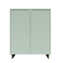 Load image into Gallery viewer, Urban Slim Minty Green Shaker Painted Finish Full Height Base Cabinet with 2 Doors and 1 Shelf