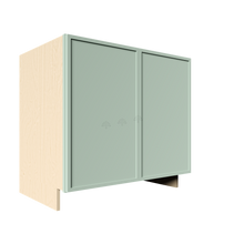 Load image into Gallery viewer, Urban Slim Minty Green Shaker Painted Finish Full Height Tall Vanity Base Cabinet with 2 Doors