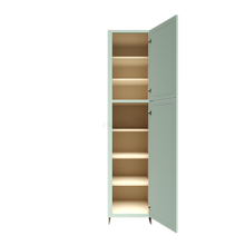 Load image into Gallery viewer, Urban Slim Minty Green Shaker Painted Finish Pantry Cabinet with 2 Doors