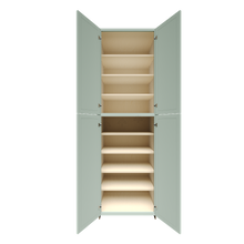 Load image into Gallery viewer, Urban Slim Minty Green Shaker Painted Finish Pantry Cabinet with 4 Doors