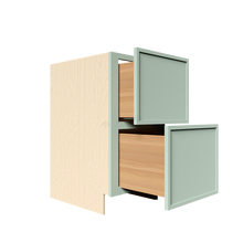 Load image into Gallery viewer, Urban Slim Minty Green Shaker Painted Finish Tall Vanity Drawer Base Cabinet with 2 Drawers