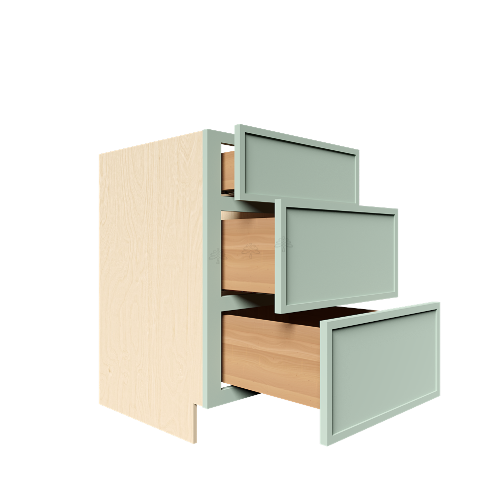 Urban Slim Minty Green Shaker Painted Finish Tall Vanity Drawer Base C ...