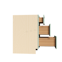 Load image into Gallery viewer, Urban Slim Minty Green Shaker Painted Finish Tall Vanity Drawer Base Cabinet with 3 Drawers