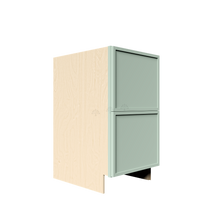 Load image into Gallery viewer, Urban Slim Minty Green Shaker Painted Finish Tall Vanity Drawer Base Cabinet with 2 Drawers