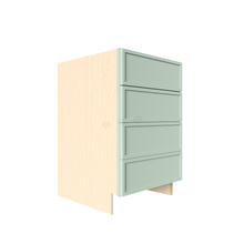 Load image into Gallery viewer, Urban Slim Minty Green Shaker Painted Finish Tall Vanity Drawer Base Cabinet with 4 Drawers