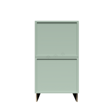 Load image into Gallery viewer, Urban Slim Minty Green Shaker Painted Finish Tall Vanity Drawer Base Cabinet with 2 Drawers