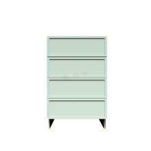 Load image into Gallery viewer, Urban Slim Minty Green Shaker Painted Finish Tall Vanity Drawer Base Cabinet with 4 Drawers