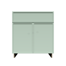 Load image into Gallery viewer, Urban Slim Minty Green Shaker Painted Finish Tall Vanity Sink Base Cabinet with 1 False Drawer and 2 Doors