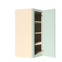 Load image into Gallery viewer, Urban Slim Minty Green Shaker Painted Finish Wall Diagonal Corner Cabinet