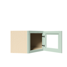 Load image into Gallery viewer, Urban Slim Minty Green Shaker Painted Finish Wall Diagonal Mullion Door Cabinet