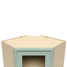 Load image into Gallery viewer, Urban Slim Minty Green Shaker Painted Finish Wall Diagonal Mullion Door Cabinet