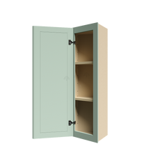 Load image into Gallery viewer, Urban Slim Minty Green Shaker Painted Finish Wall End Angle Cabinet