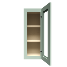 Load image into Gallery viewer, Urban Slim Minty Green Shaker Painted Finish Wall Mullion Door Cabinet