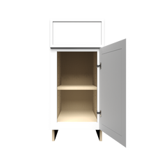 Load image into Gallery viewer, Urban Slim White Shaker Painted Finish Base Cabinet with 1 Drawer 1 Door and 1 Shelf