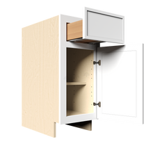 Load image into Gallery viewer, Urban Slim White Shaker Painted Finish Base Cabinet with 1 Drawer 1 Door and 1 Shelf