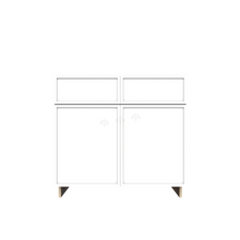 Load image into Gallery viewer, Urban Slim White Shaker Painted Finish Base Cabinet with 2 Drawers 2 Doors and 1 Shelf