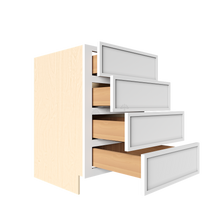 Load image into Gallery viewer, Urban Slim White Shaker Painted Finish Drawer Base Cabinet with 4 Drawers