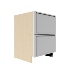 Load image into Gallery viewer, Urban Slim White Shaker Painted Finish Drawer Base Cabinet with 2 Drawers