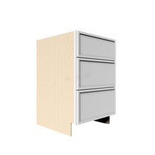 Load image into Gallery viewer, Urban Slim White Shaker Painted Finish Drawer Base Cabinet with 3 Drawers