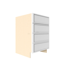 Load image into Gallery viewer, Urban Slim White Shaker Painted Finish Drawer Base Cabinet with 4 Drawers