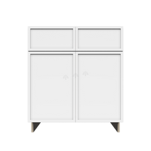 Load image into Gallery viewer, Urban Slim White Shaker Painted Finish Sink Base Cabinet with 2 False Drawers and 2 Doors