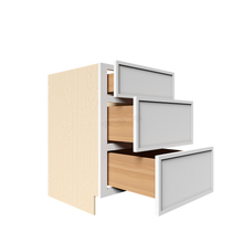 Load image into Gallery viewer, Urban Slim White Shaker Painted Finish Tall Vanity Drawer Base Cabinet with 3 Drawers