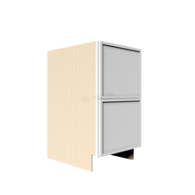 Load image into Gallery viewer, Urban Slim White Shaker Painted Finish Tall Vanity Drawer Base Cabinet with 2 Drawers