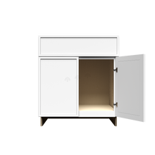 Load image into Gallery viewer, Urban Slim White Shaker Painted Finish Tall Vanity Sink Base Cabinet with 1 False Drawer and 2 Doors