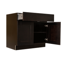 Load image into Gallery viewer, Anchester Espresso Base Cabinet 2 Drawers 2 Doors 1 Adjustable Shelf
