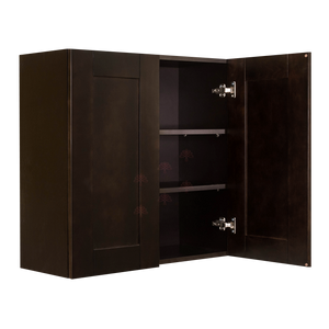 Anchester Espresso Wall Cabinet 2 Doors 2 Adjustable Shelves With 30-inch Height