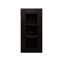 Load image into Gallery viewer, Anchester Espresso Wall Mullion Door Cabinet 1 Door 2 Adjustable Shelves 30 Inch Height Glass Not Included
