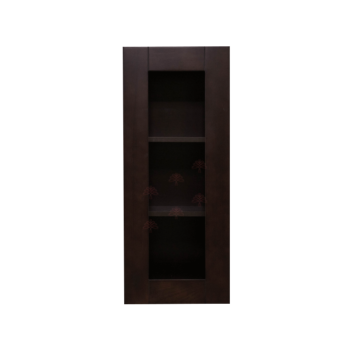 Anchester Espresso Wall Mullion Door Cabinet 1 Door 2 Adjustable Shelves Glass Not Included