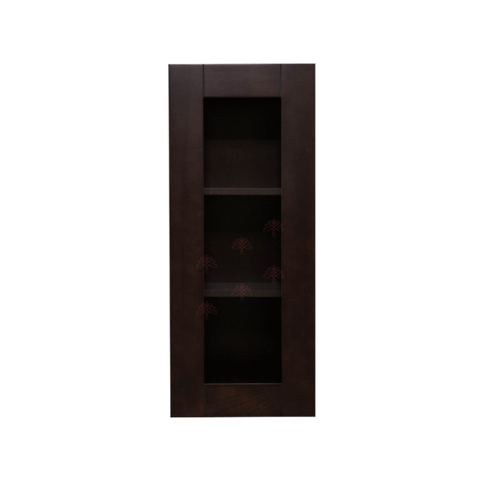 Anchester Espresso Wall Mullion Door Cabinet 1 Door 2 Adjustable Shelves Glass Not Included